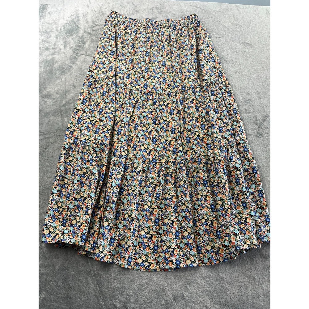 Kirundo Floral Tiered Maxi Skirt Cowgirl Boho Country Cottage Core L NEW